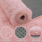 Fluffy Pink Area Rug for Bedroom Living Room Soft 8x10 Fuzzy Washable Rugs - Image 6