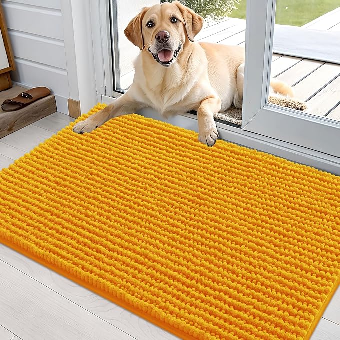 OLANLY Dog Door Mat for Muddy Paws 36x24, Ultra Absorbent Chenille Mud Doormat by OLANLY