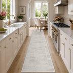 Latte&Fog 2x10 Washable Hallway Long Runner Rug, Non Slip Low Pile Ivory by LatteFog