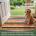 jinchan Round Rug 5ft Area Rug Modern Striped Rug Washable Rug Soft Large - Image 5