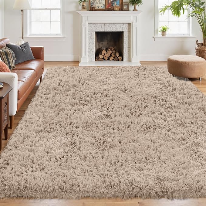 6x9 Area Rug for Living Room: Ultra Soft Fluffy Rug Modern Large Thicked Shag by Oriannal