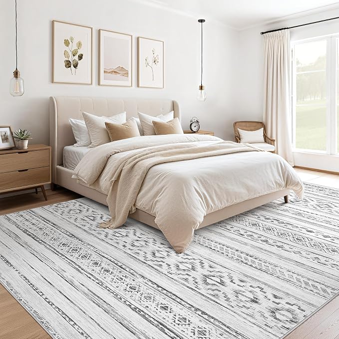 cotiled 9x12 Area Rugs Living Room Rug: Washable Boho Rugs - Image 2