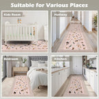 Pink Rug for Hallways Kitchen Rug 2x8, Non Slip Washable Runner Rugs - Image 3