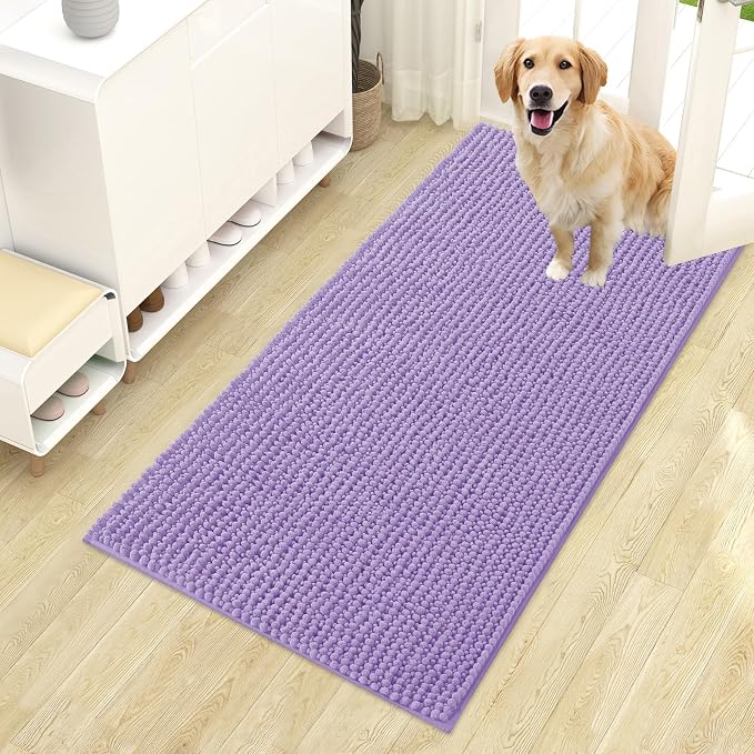OLANLY Dog Door Mat for Muddy Paws 44x24, Ultra Absorbent Chenille Mud Doormat by OLANLY