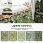 Lessymo Dark Green Floral Rug 8x10 - Image 7