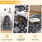 HEBE Washable Hallway Runner Rug 2'x 8' Non Slip Kitchen Rugs Runner, Low Pile - Image 4