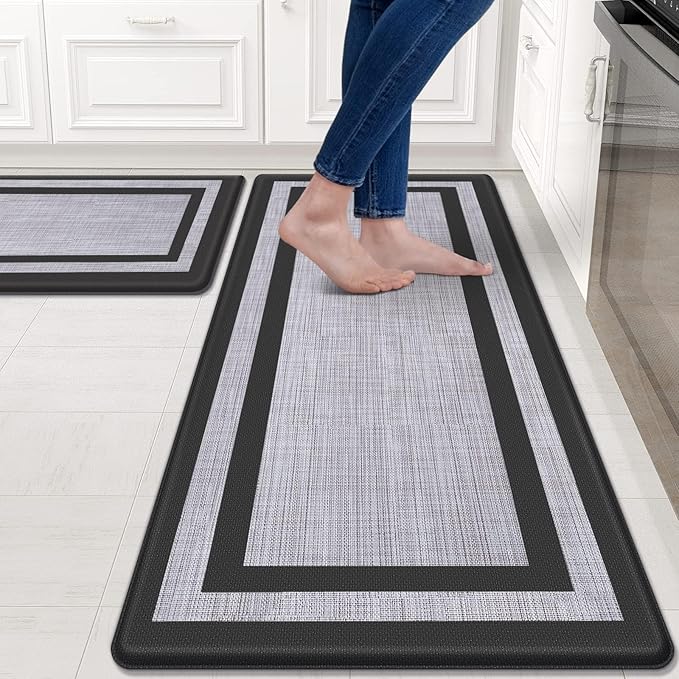Mattitude Kitchen Mats Set of 2, Cushioned Anti-Fatigue Non-Skid Rug Sets by Mattitude