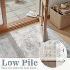 DCX 3x5 Haze Blue Rug, Machine Washable Stain Resistant Distressed Vintage Rug - Image 9