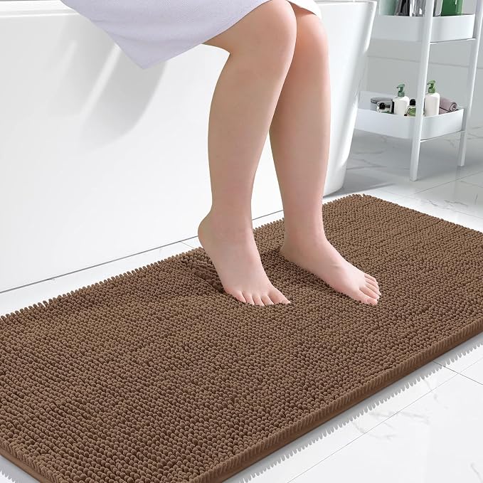OLANLY Bathroom Runner Rugs 47x24, Extra Soft Absorbent Chenille Bath Rugs by OLANLY