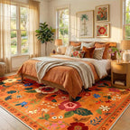 RELEANY Floral 6x9 Area Rugs Washable Print Boho Cute Carpet Non Slip Flower - Image 9
