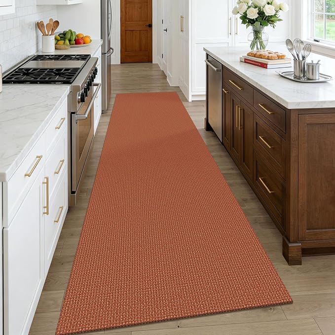 KOZYFLY Orange Runners Rugs for Hallway 3x10, Wide Washable Runner Rug - Image 2