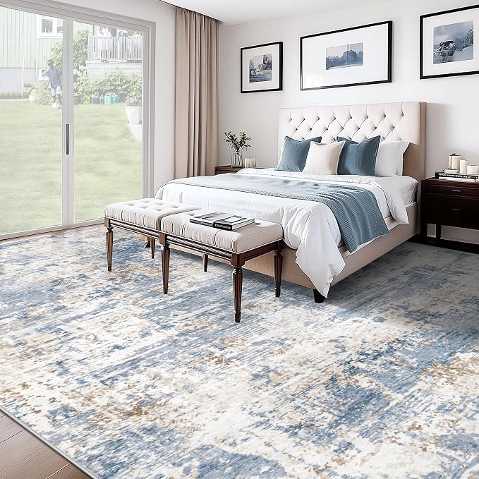 XLUEZ 10x12 Area Rug for Living Room, Washable Modern Abstract Large Area Rug - Image 4