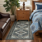 Lessymo Washable Runner Rug for Hallway, Floral Medallion Vintage Rugs - Image 3