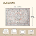HOOBRO Washable Rug 6 x 9 Area Rugs - Image 3