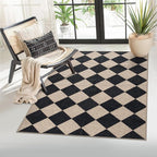 Lahome Checkered Easy Jute 3x5 Entryway Front Porch Rug, Washable Farmhouse by Lahome