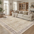 DCX Beige and Taupe 8x10 Rug, Kid & Pet Friendly by DCXWashableRug