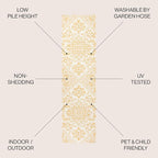 JONATHAN Y Boho Medallion Indoor Outdoor Runner Rug 2X8 Cream/Yellow, Estrella - Image 2