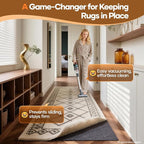 Veken Non Slip Cushioned Runner Rug Pad Gripper 2 x 10 Ft, Felt and Silicone - Image 2