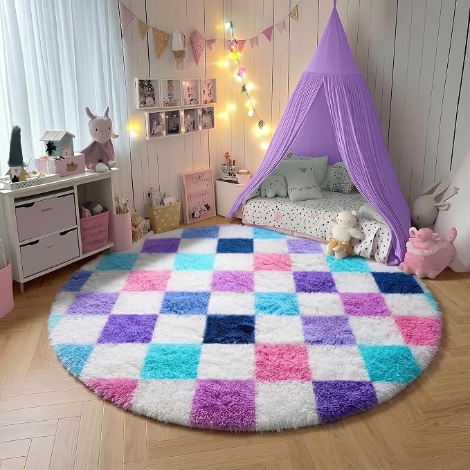 KICMOR Purple Rainbow Round Rugs 5ft - Image 9