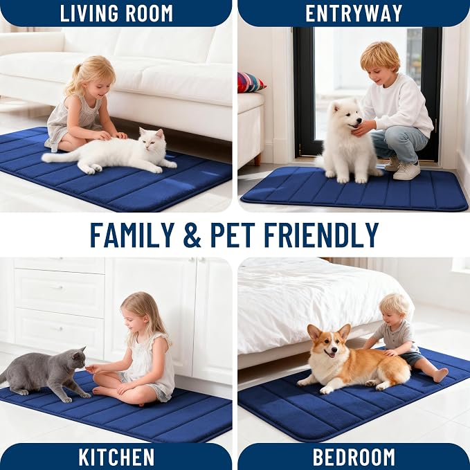 OLANLY Memory Foam Bath Mat 35x24, Super Soft Absorbent Bathroom Rugs, Quick Dry - Image 9