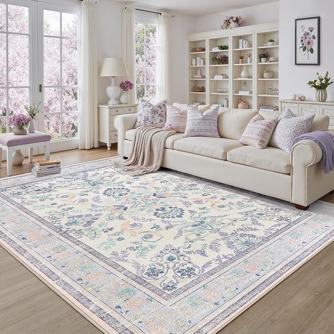 DCX Purple Floral 8x10 Area Rugs - Image 3