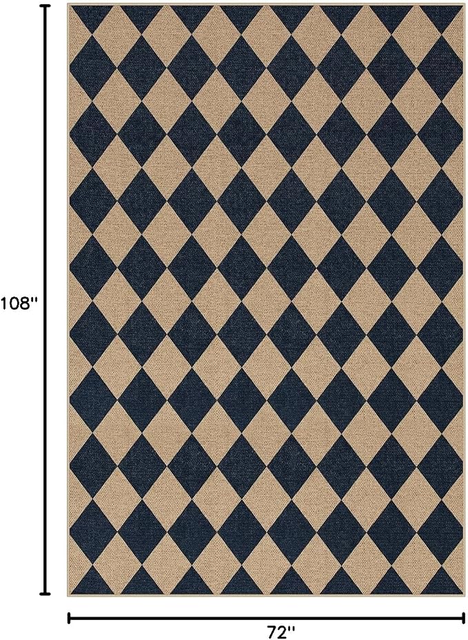Lahome Colette Checkered Easy Jute Outdoor Rug, Large 6x9 Rug - Image 2