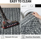 KUTA 3x5 Entryway Rug, Dark Grey Beige Non-Slip Washable Low-Pile Boho Moroccan - Image 5