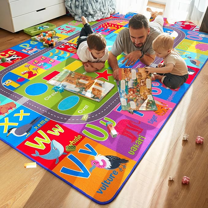 HOMORE Kids Rug, 9x12 Large Educational Rugs - Image 3
