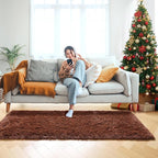 ONASAR Brown Runner Rugs for Bedroom Living Room, Fluffy 2x6 Bedside Hallway - Image 7