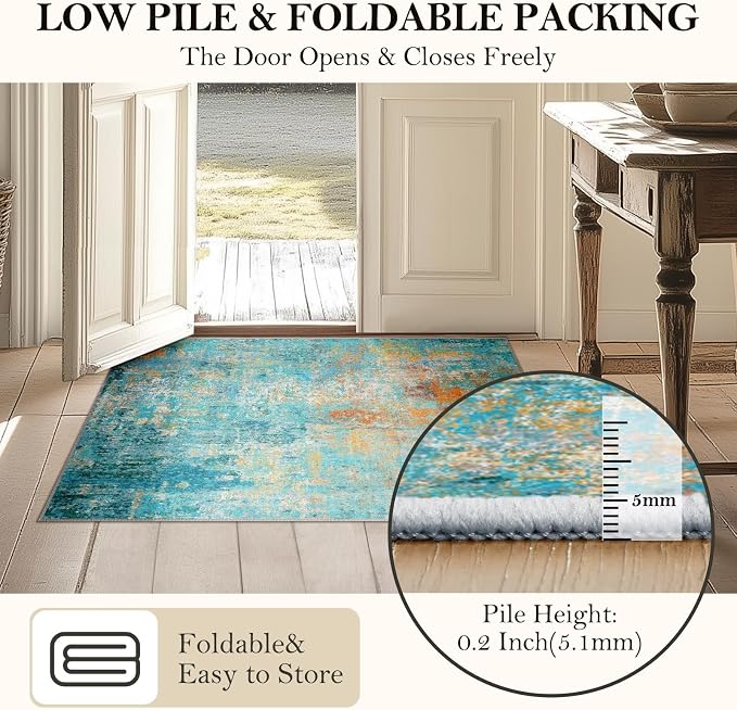 RELEANY Washable Area Rugs 5'x7' Non-Slip Modern Abstract Soft - Image 6