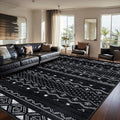 SERISSA 7x10 Area Rugs for Living Room, Washable Non-Slip Black and White Boho by SERISSAHomeDecorCollection