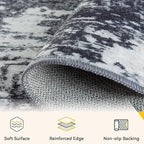 RELEANY Washable Area Rugs 3'x5' Non-Slip Modern Abstract Soft - Image 4
