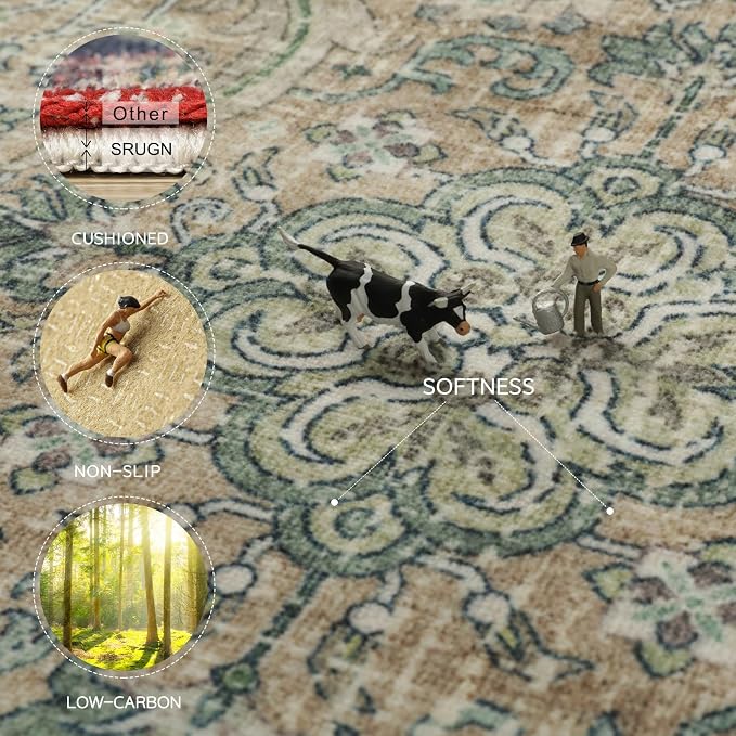Srugn Washable Rugs 8x10 Area Rugs - Image 3