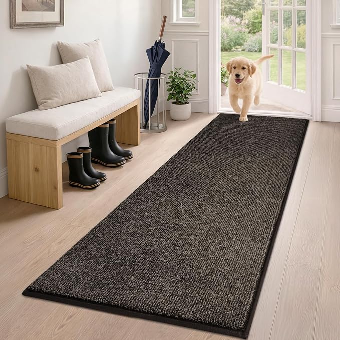 PURRUGS Dirt Trapping Door Mat 24" x 59", Non-Slip Machine Washable Entry Rug by PURRUGS