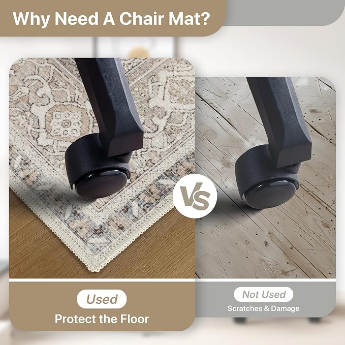 36"x48" Office Chair Mat for Hardwood Tile Floor, Under Desk Carpet Protector - Image 4