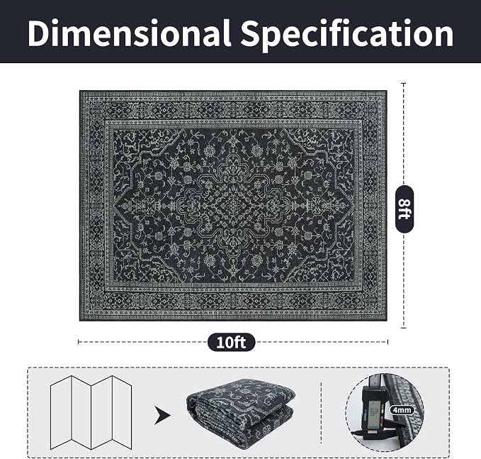 Washable Rugs 8x10 Area Rugs for Living Room, Dining Room- Soft Low Pile - Image 2