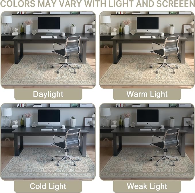 48"x60" Office Chair Mat for Hardwood Tile Floor, Under Desk Carpet Protector - Image 6