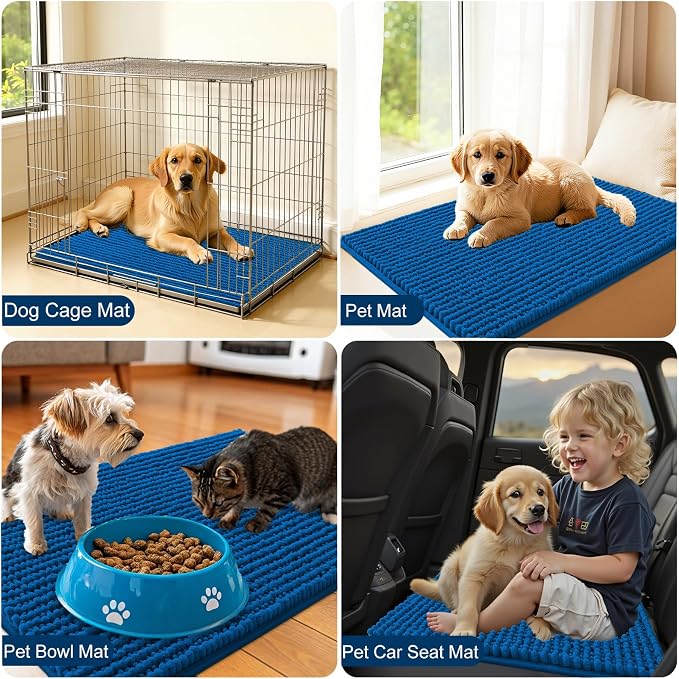 OLANLY Dog Door Mat for Muddy Paws 24x16, Ultra Absorbent Chenille Mud Doormat - Image 7