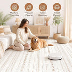 Nakagishi 6x8 Area Rugs Living Room: Washable Boho Large Neutral Soft Farmhouse - Image 4