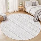Nakagishi Round Rug Boho Area Rugs: 5x5 Washable Large Circle Neutral Soft - Image 5