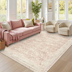 Latte&Fog Washable 5x7 Pink Rugs by LatteFog