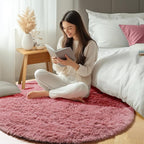 ONASAR Blush Round Area Rugs 5ft, Soft Bedroom Circle Rug Mats - Image 7