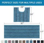 H.VERSAILTEX Bathroom Rugs Bath Rug Set 2 Piece Bathroom Contour Rug Toilet Mat - Image 2