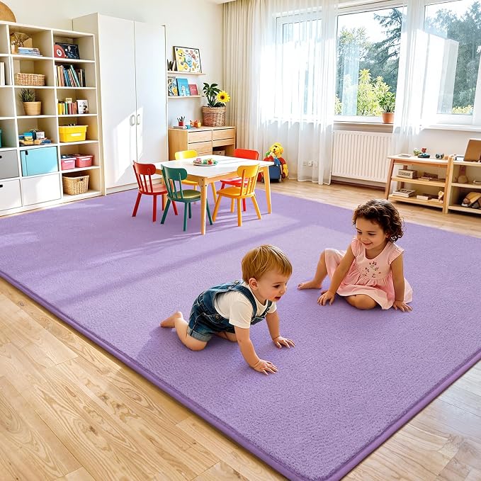 Keeko 5x7 Purple Area Rugs for Bedroom, Soft Modern Living Room Rug Indoor Non - Image 8