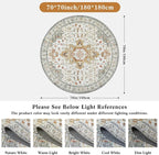 Moynesa Ultra-Thin Washable Round Rug - 6ft Large Living Room Circle Area Rugs - Image 2
