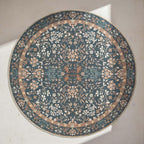jinchan Zenith Round Rug 7ft Area Rug Soft 7'Round Vintage Floral Rug Non-Slip - Image 9