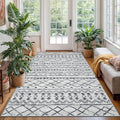 KUTA Bedroom Boho Rug 4x6 Grey, Moroccan Washable Area Rugs Non Slip, Ultra by KUTA