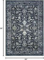 KILOCOCO Small Area Rug 2x3 Entryway Rugs Printed Vintage Floral Washable Rug - Image 2