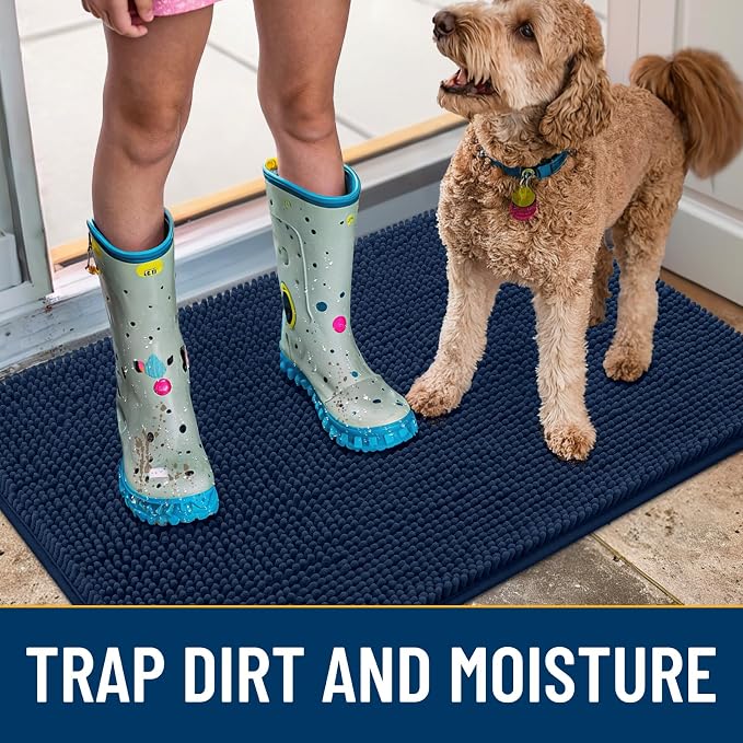 Smiry Dog Door Mat for Muddy Paws 54x24, Absorbent Dirt Trapper, Non-Slip - Image 3