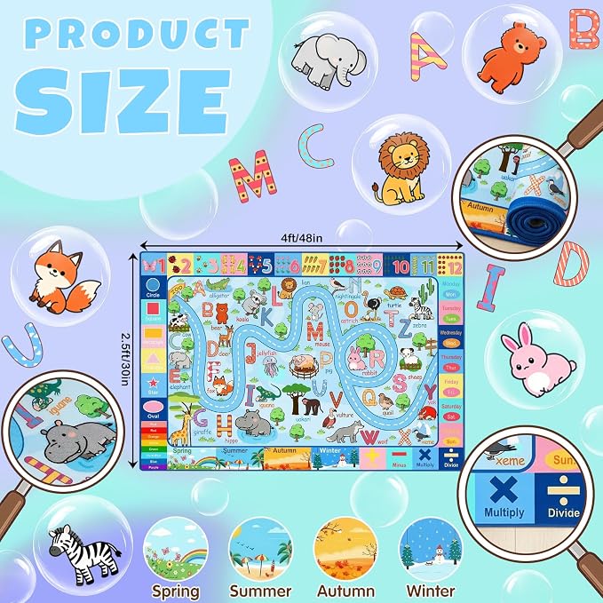 Educational ABC Alphabet Area Rug, 2.5x4 Feet Non-Slip Kids Rugs - Image 2